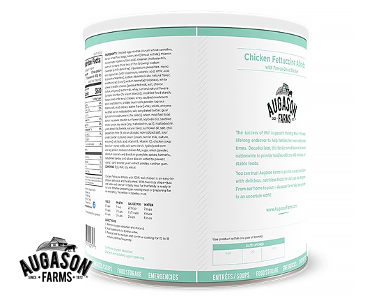 Augason Farms: Chicken Fettuccine Alfredo with Freeze-Dried Chicken Can